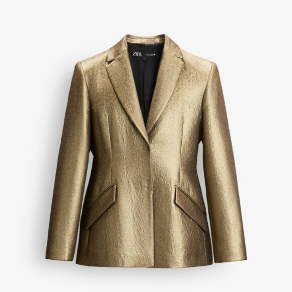 Zara | Jackets & Coats | Metallic Blazer Zw Collection